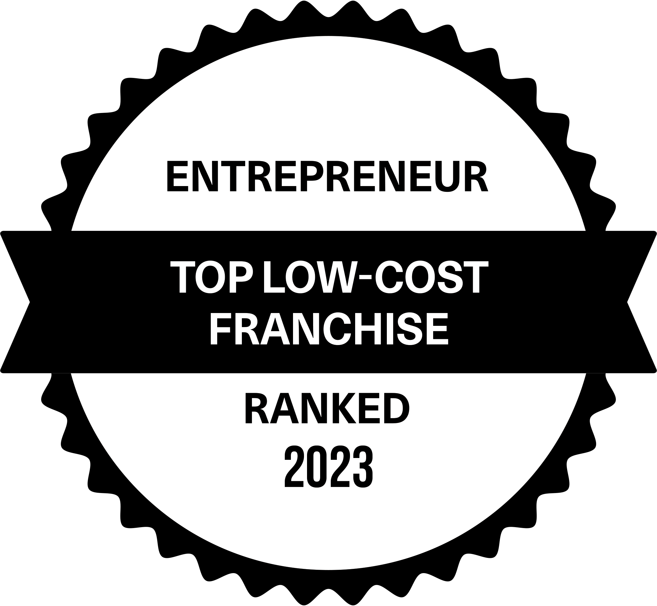 Entrepreneur top low-cost franchise 2023 badge